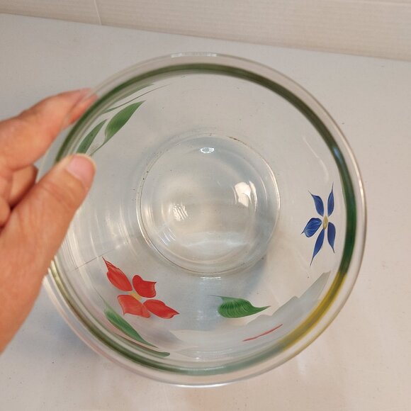 Vtg Bartlett Collins Large Cookie Jar with Painted Flowers & Lid - Picture 5 of 7